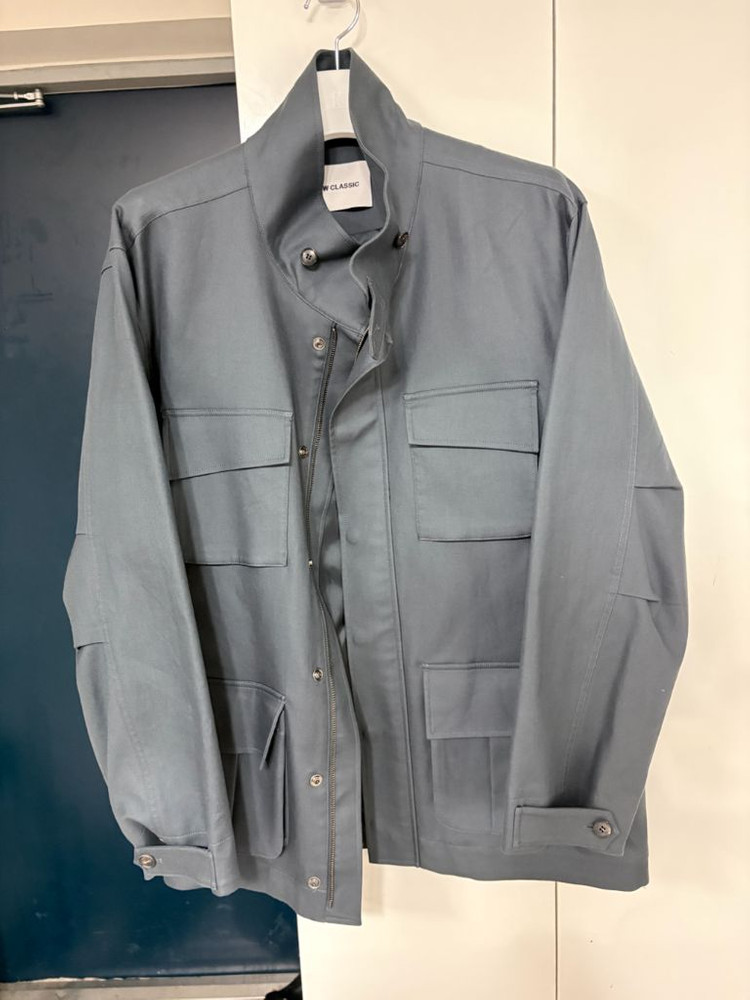 [M] 로우클래식 코튼사파리자켓(cotton safari jacket) 그레이시 블루 팝니다--9