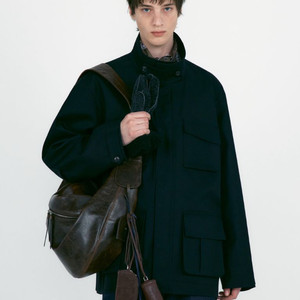 [M] 로우클래식 코튼사파리자켓(cotton safari jacket) 그레이시 블루 팝니다