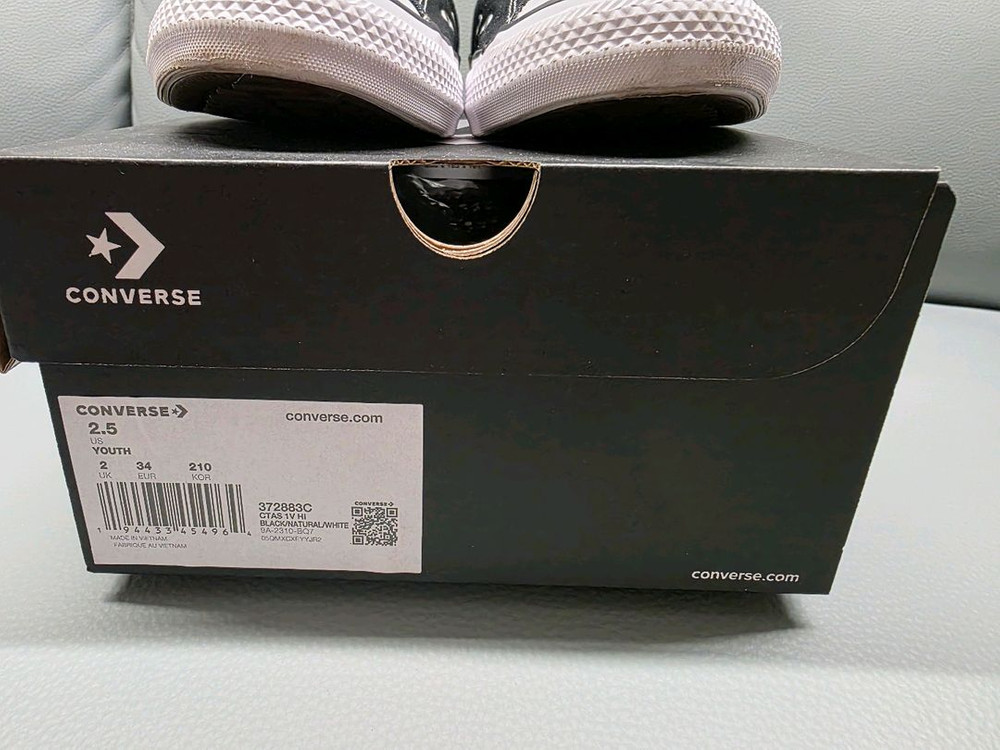 컨버스 키즈 하이탑 블랙 벨크로210mm 블랙 이미지