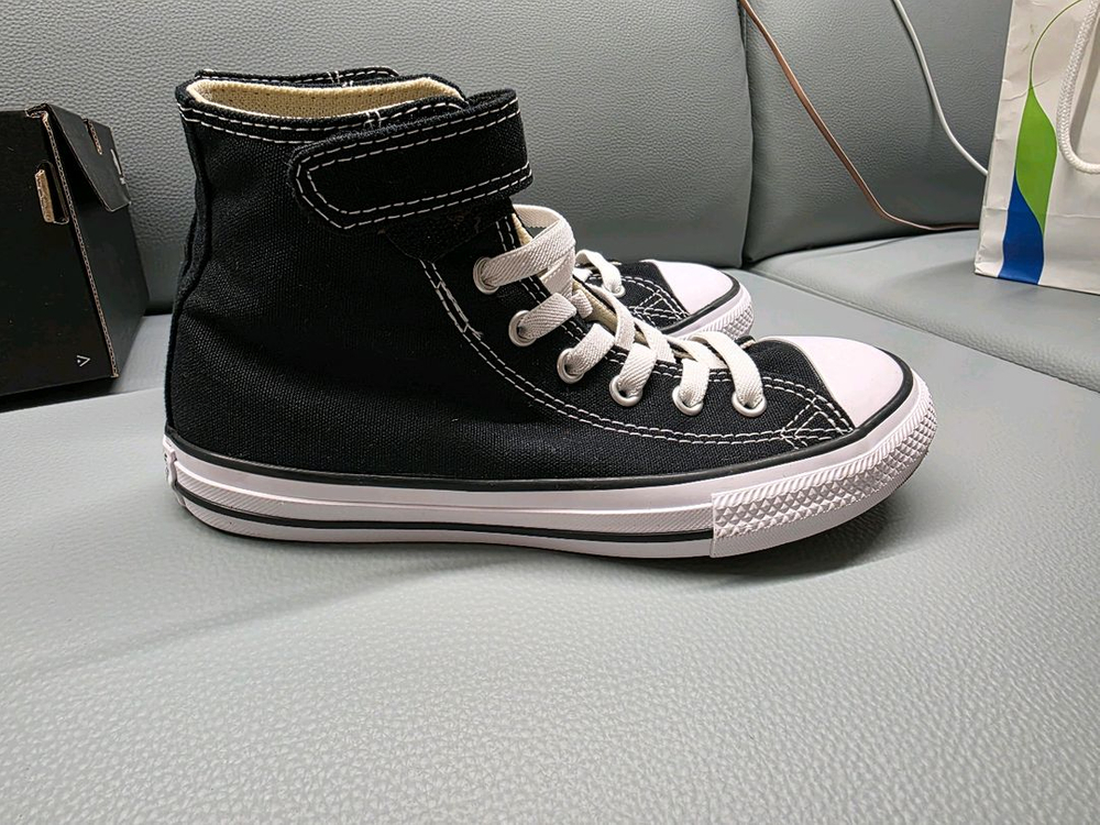 컨버스 키즈 하이탑 블랙 벨크로210mm 블랙 이미지