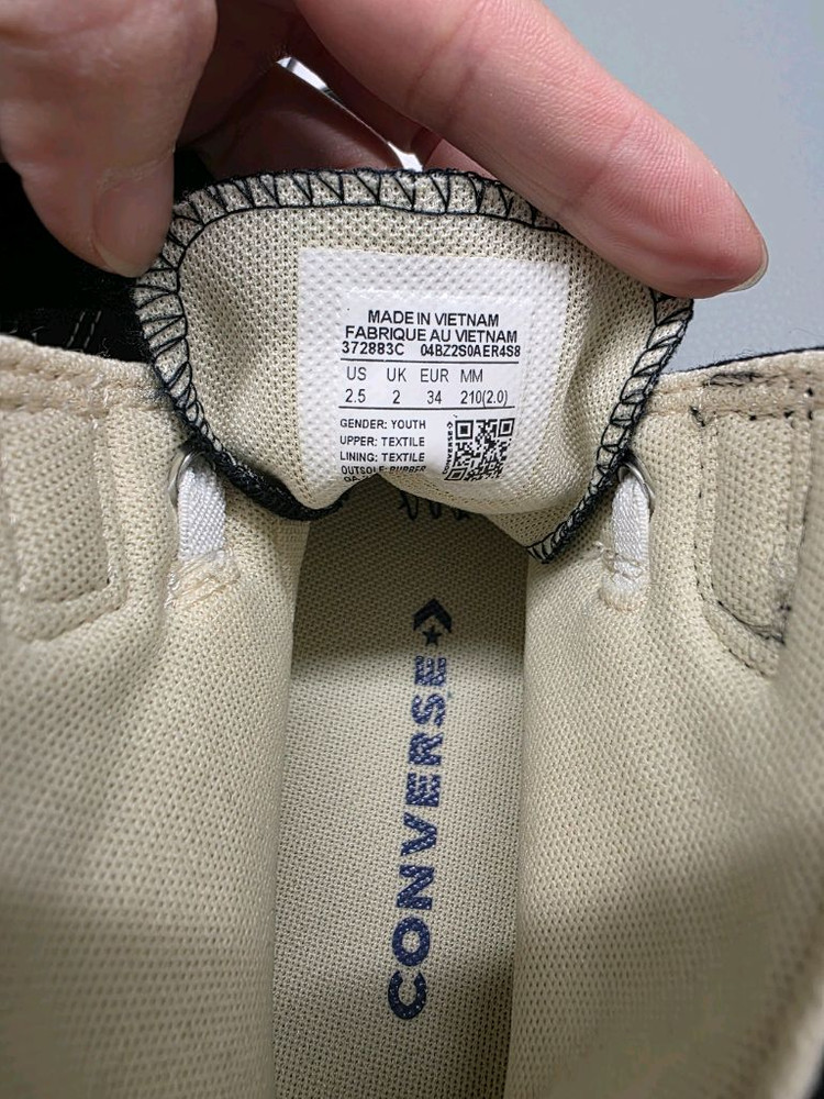 컨버스 키즈 하이탑 블랙 벨크로210mm 블랙 이미지