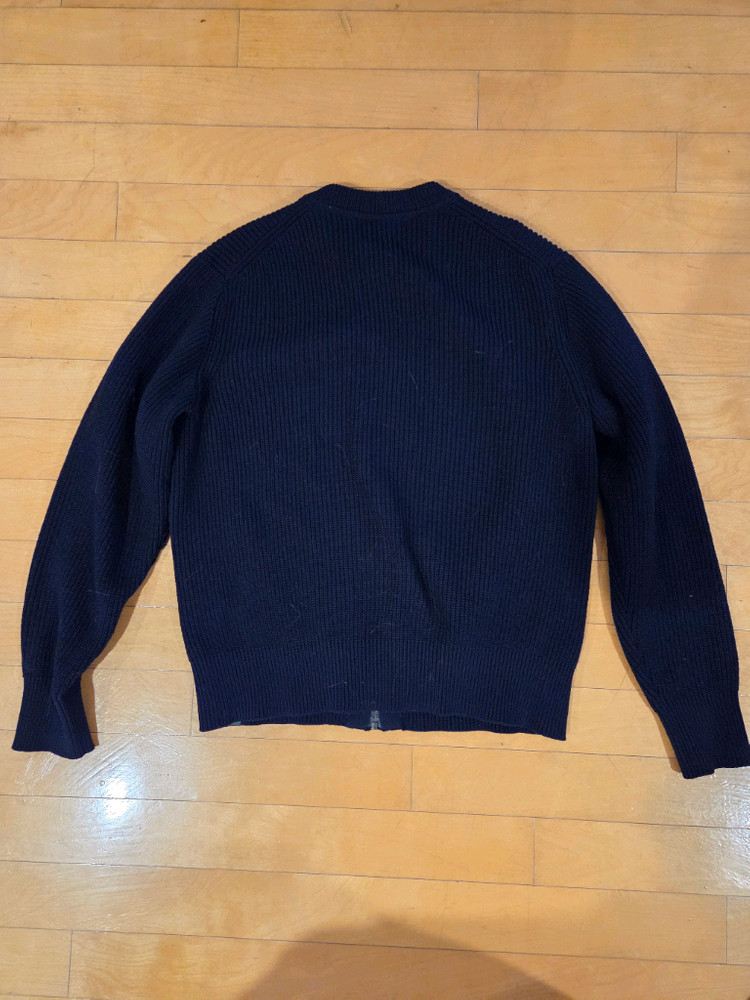 유니클로 c라인 크루넥 풀집업 니트 가디건 m사이즈 네이비--2