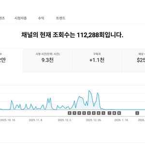 1.1천명 미국 시청자층 수익 활성화 유튜브 채널