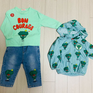 베베드피노 티셔츠, 청바지,바람막이 3종 세트(100)컨디션 좋음 이미지