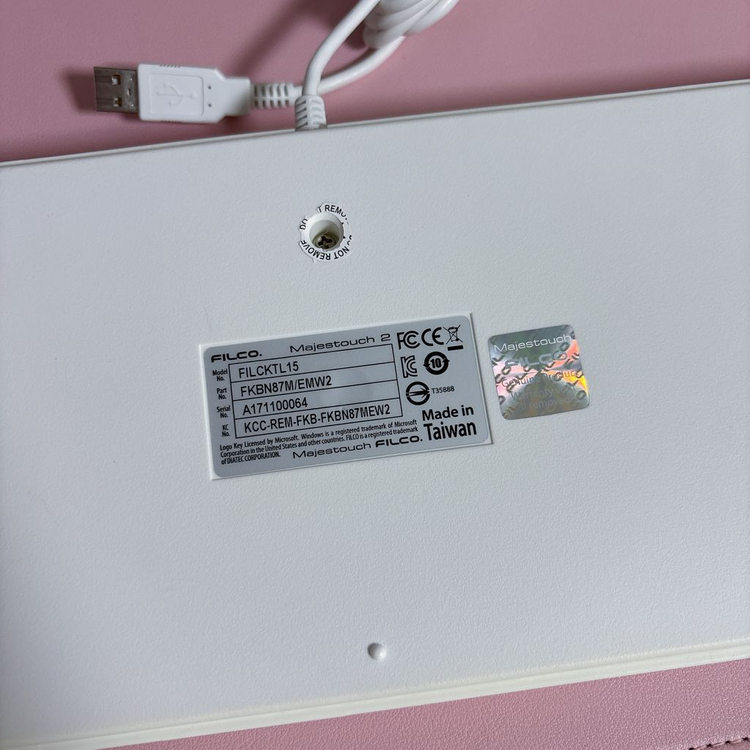 필코 마제스터치2 화이트 텐키리스 키보드 기계식 갈축--3