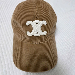 정품 셀린느 트리오페 코듀로이 볼캡 브라운