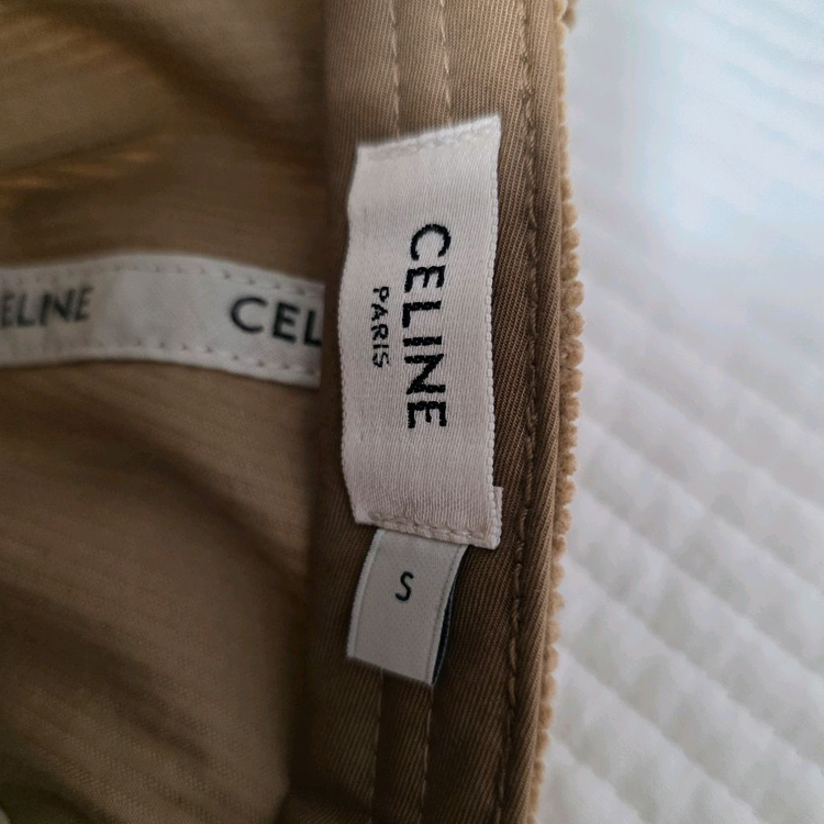 정품 셀린느 트리오페 코듀로이 볼캡 브라운--2