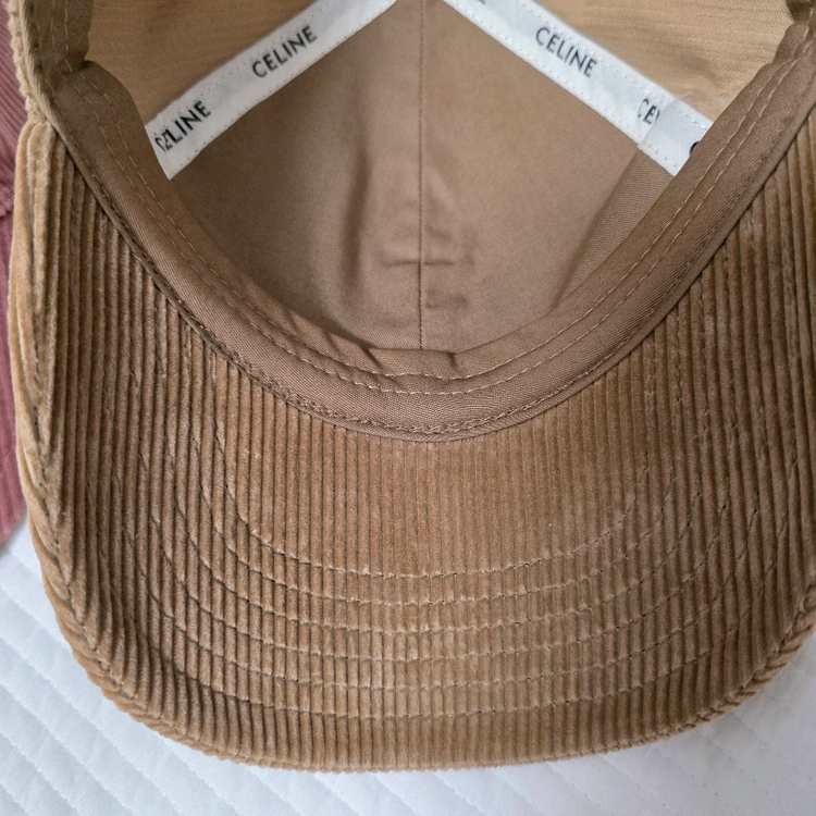 정품 셀린느 트리오페 코듀로이 볼캡 브라운--4