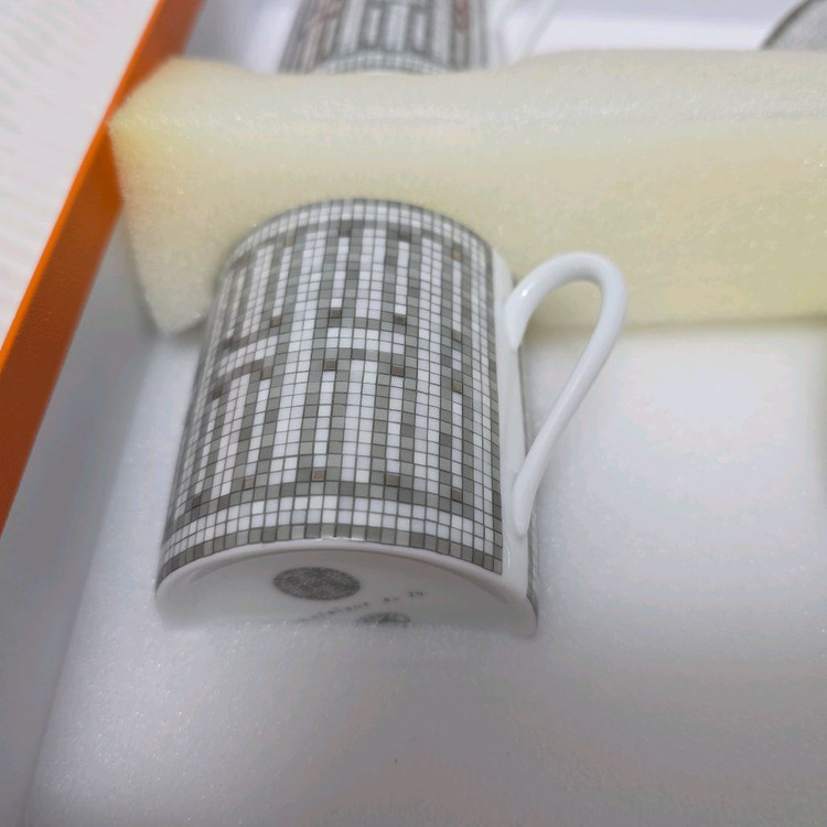 에르메스 모자이크 오 플래티넘 24 컵&소서 2개 세트--5