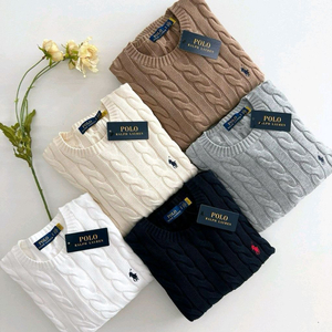 폴로 케이블 니트 코튼 스웨터