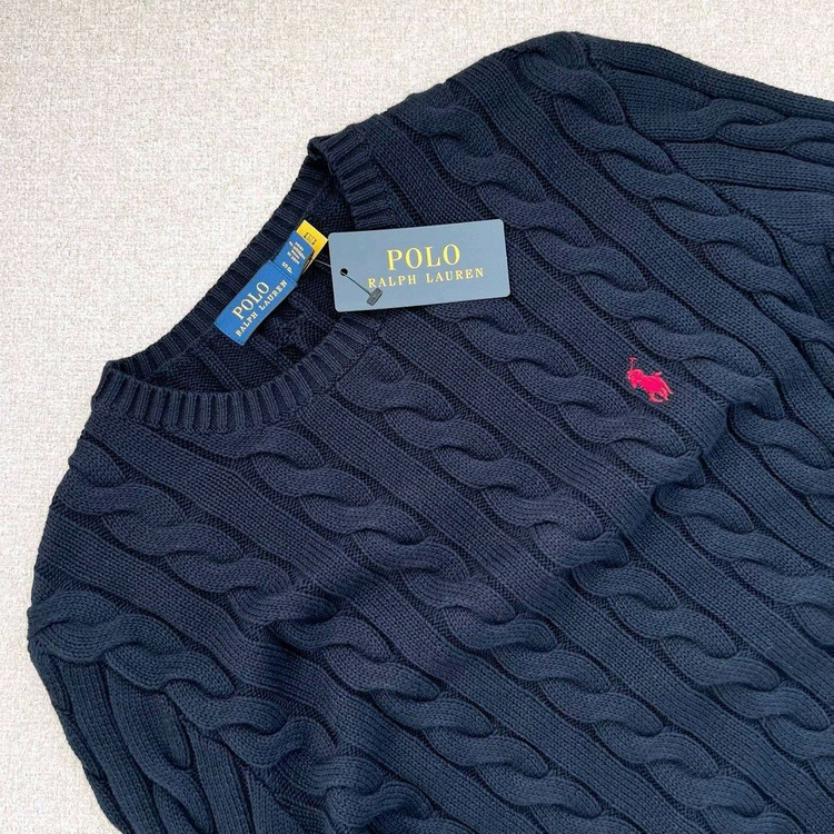 폴로 케이블 니트 코튼 스웨터--1