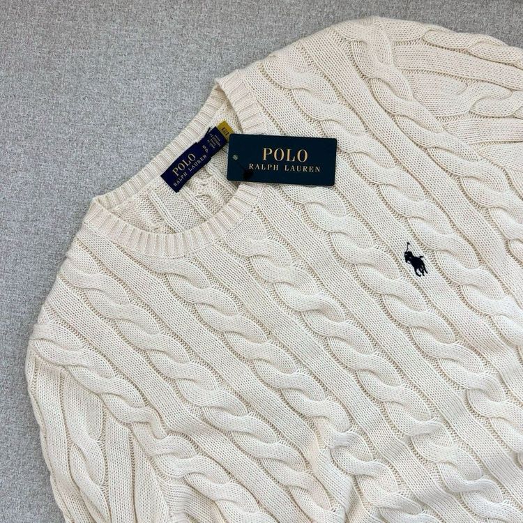 폴로 케이블 니트 코튼 스웨터--5