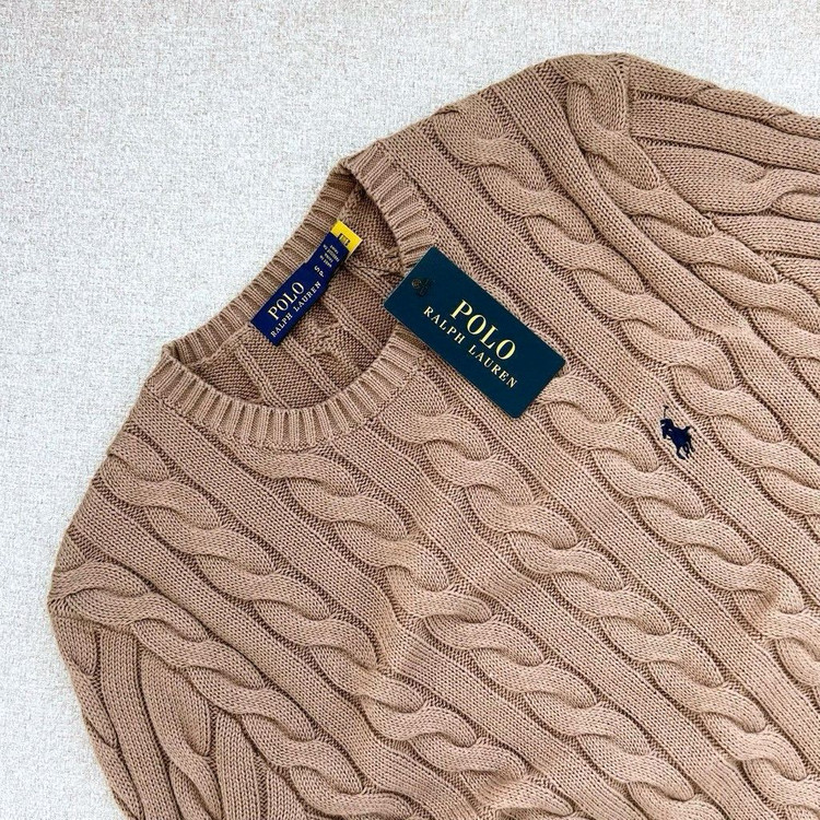 폴로 케이블 니트 코튼 스웨터--9