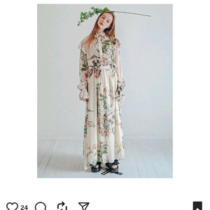 스테이위드미 staywithme 플라워 쉬폰 블라우스 & 롱 스커트 일괄만 이미지