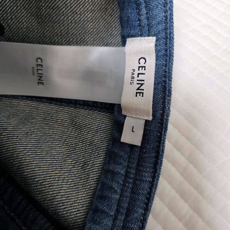 정품 셀린느 트리오페 데님 볼캡--2