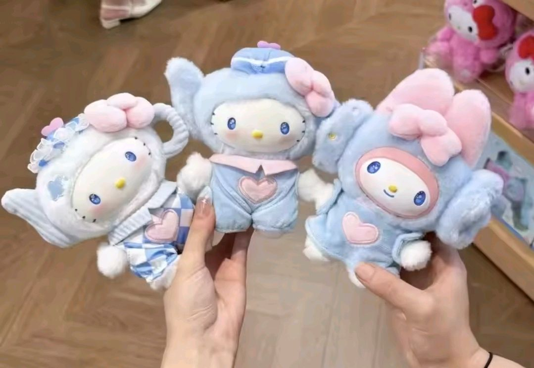 신상) 산리오 블루 플러터 키링 헬로키티 시나모롤 마이멜로디 쿠로미--4