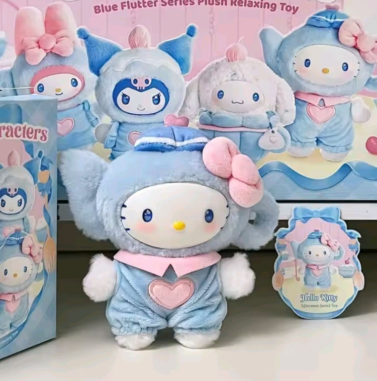 신상) 산리오 블루 플러터 키링 헬로키티 시나모롤 마이멜로디 쿠로미--5