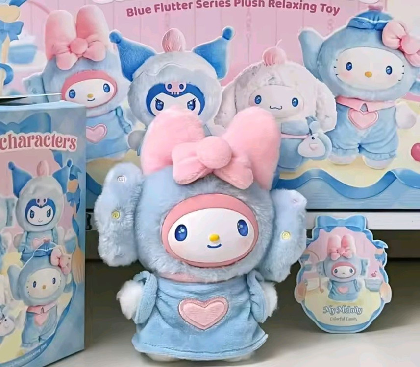 신상) 산리오 블루 플러터 키링 헬로키티 시나모롤 마이멜로디 쿠로미--8