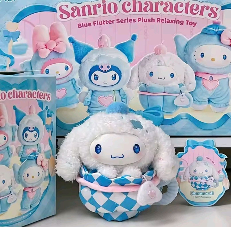 신상) 산리오 블루 플러터 키링 헬로키티 시나모롤 마이멜로디 쿠로미--9
