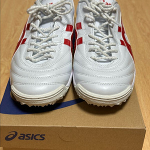 아식스 C3 FF TF 흰/빨 255 + 캐터피 매직레이스 120cm