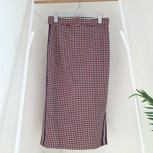 모조에스핀 체크 벨트스커트