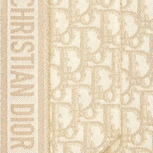 디올 미차 스카프 - 오블리크 실크 트윌 골드 메탈릭 스카프 이미지