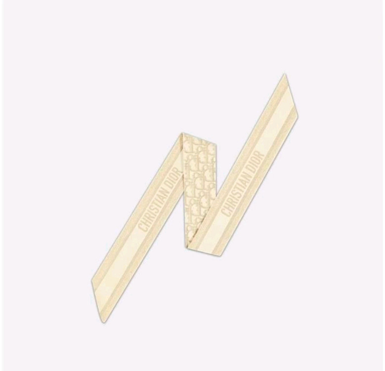 디올 미차 스카프 - 오블리크 실크 트윌 골드 메탈릭 스카프 이미지