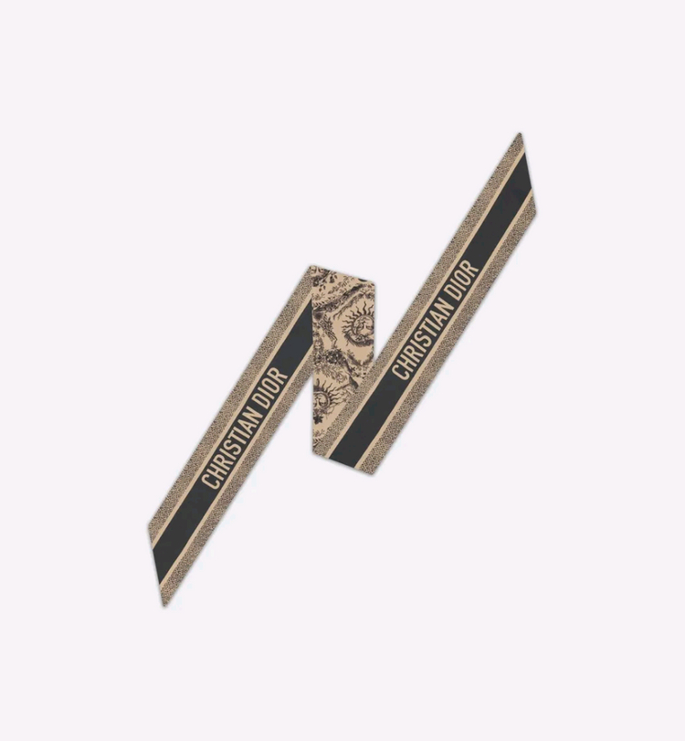 디올 투알 드 주이 솔레이 미차 스카프 - 베이지/블랙 이미지