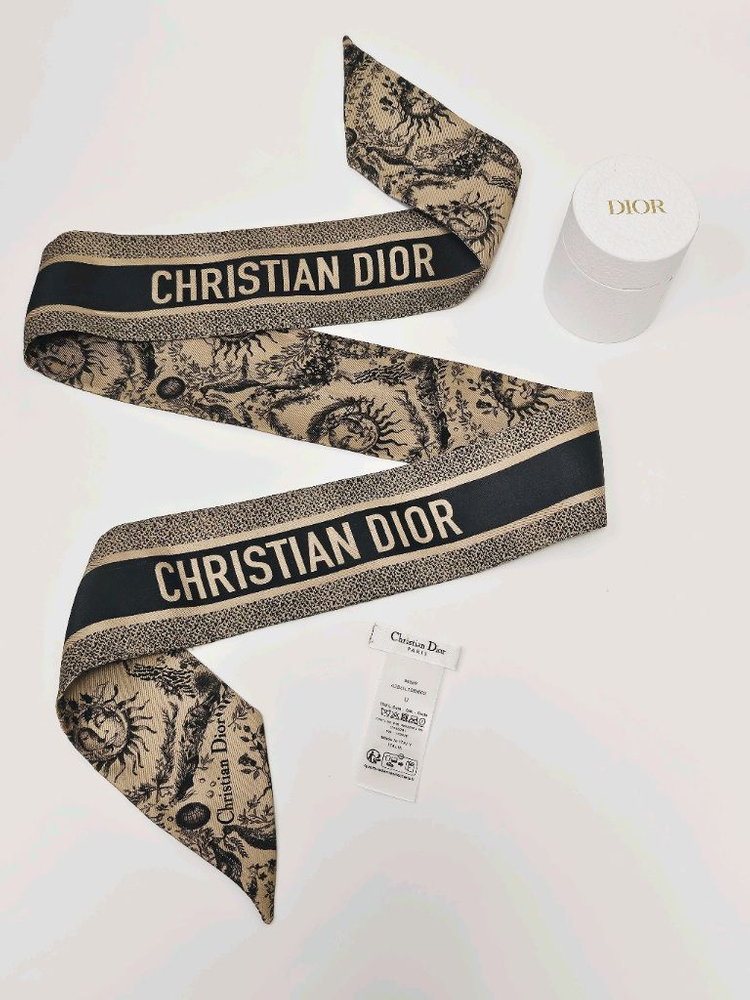 디올 투알 드 주이 솔레이 미차 스카프 - 베이지/블랙 이미지