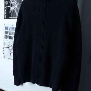 (L-XL) 인더로우 니트 가디건 집업 네이비