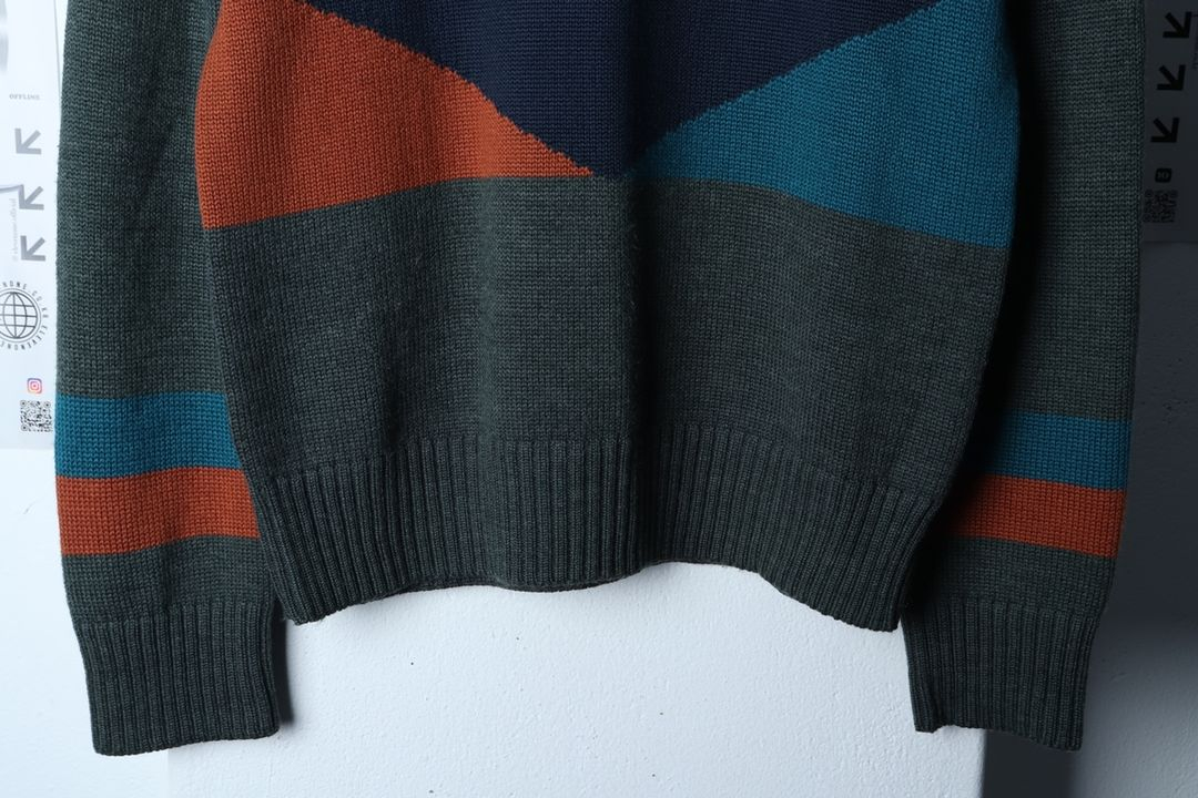 (L-XL) 자라 니트 컬러믹스 네이비 유니크--3