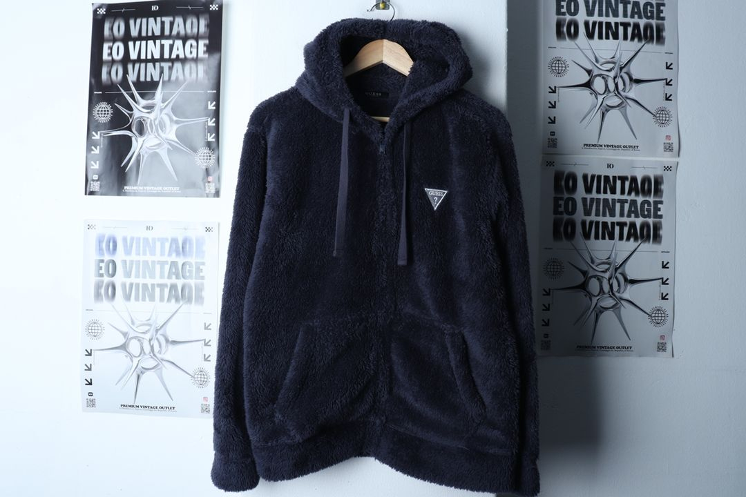 (M-L) 게스 집업 바람막이 점퍼자켓 후리스 플리스--1