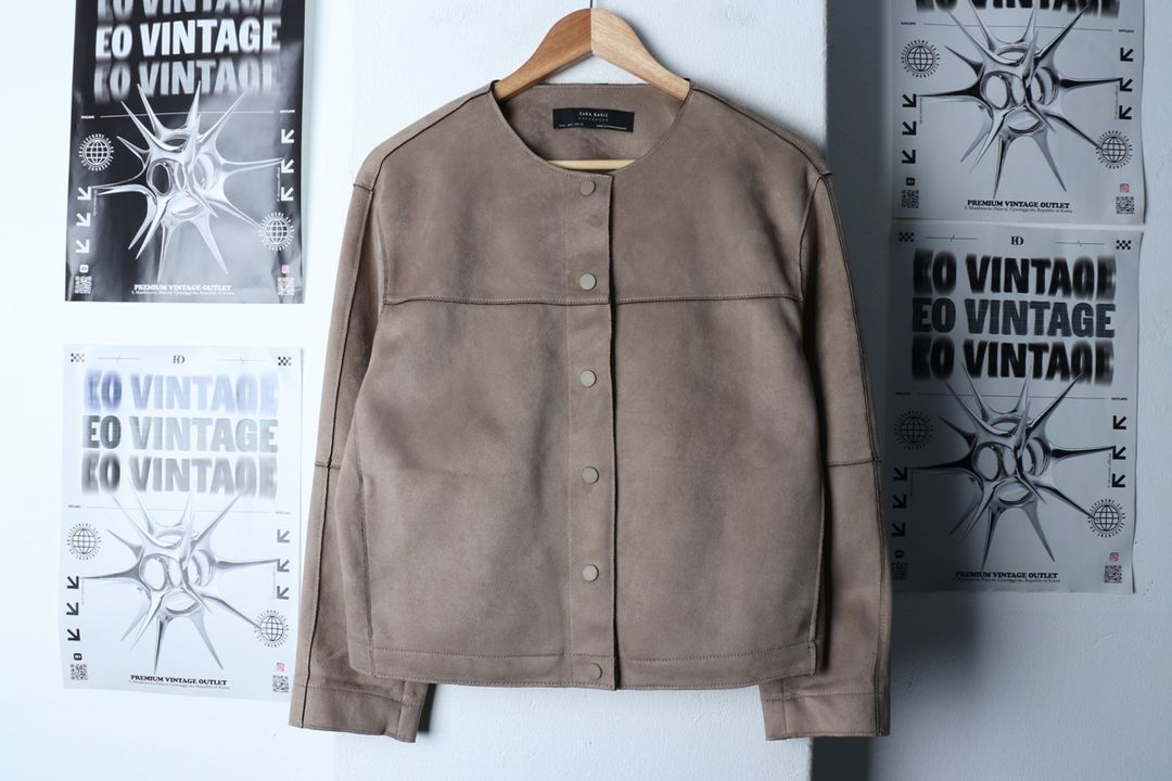 W(L) 자라 집업 바람막이 점퍼자켓 스웨이드 블루종--1