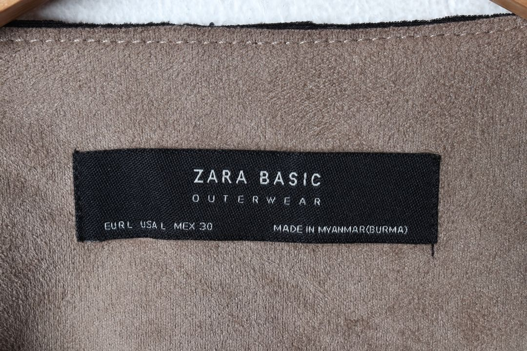 W(L) 자라 집업 바람막이 점퍼자켓 스웨이드 블루종--4