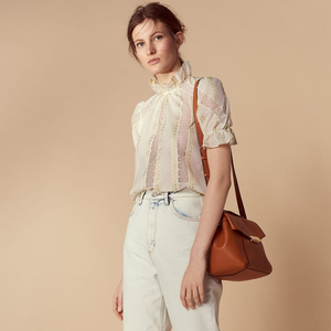 산드로 SANDRO 레이스 프릴 블라우스 3사이즈