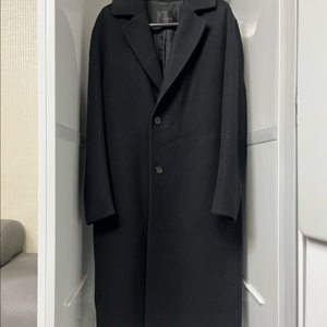 타임옴므 블랙 캐시미어 세미오버핏 핸드메이드 코트 95사이즈