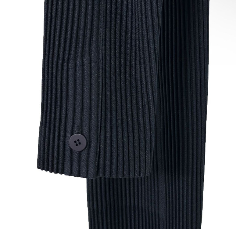 [4] 이세이미야케 옴므플리세 남성 플리츠 카르제 트렌치 롱코트 네이비 이미지