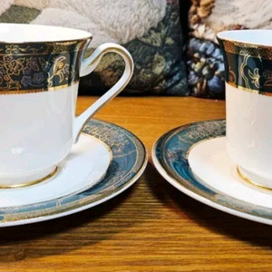 한국도자기 빈티지 금장 찻잔 2조 세트