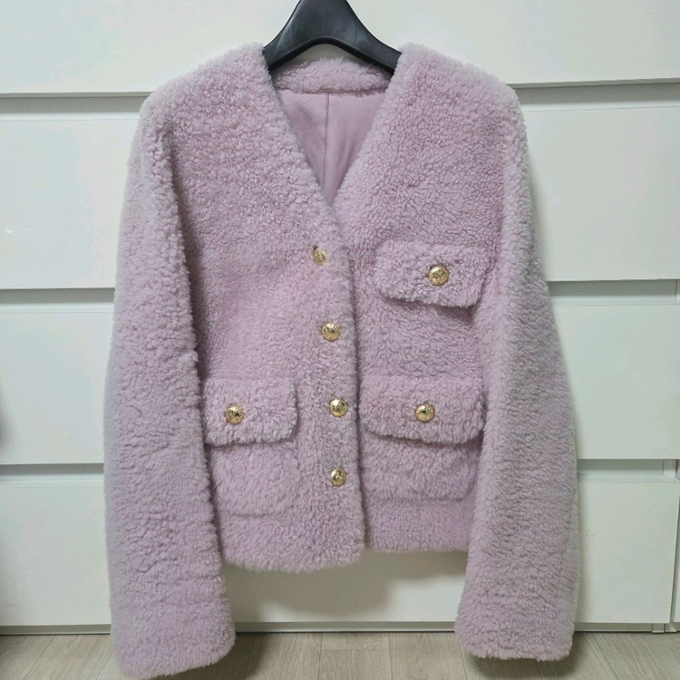 마인 리버시블 램스 퍼 무스탕 자켓 라이트핑크 44 랑방 타임 더캐시미어 시스템 이미지