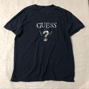 게스(guess) 은장 네이비 반팔 xxl