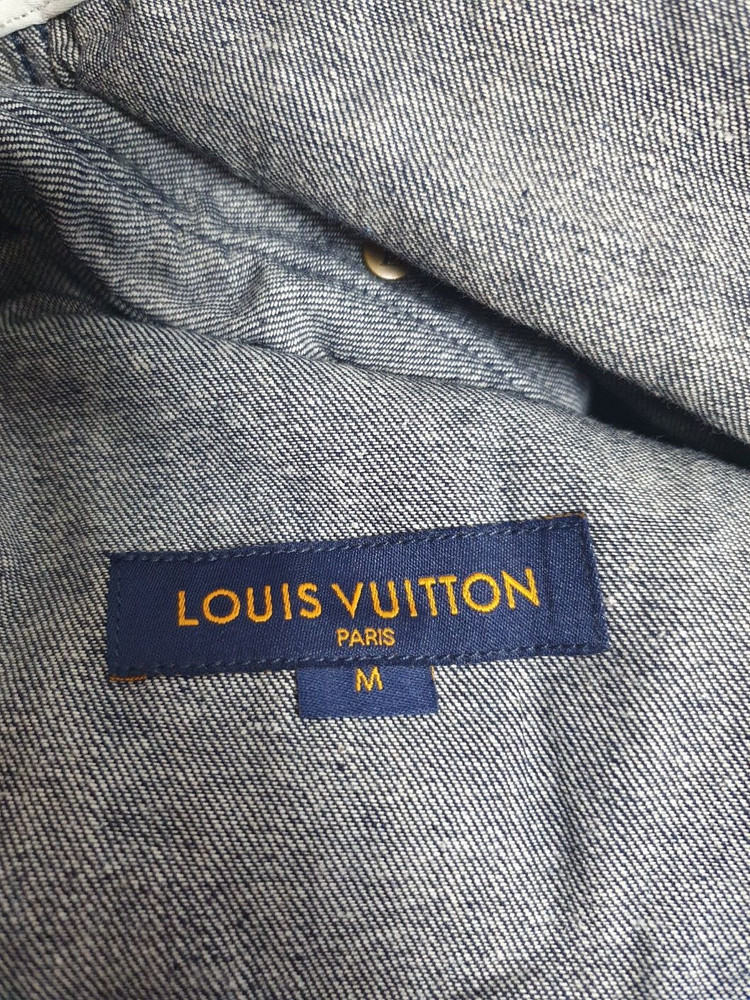루이비통 플로럴 LV 패턴 반팔 셔츠자켓 M 네이비--7