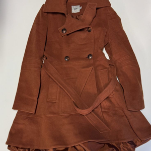 여성 아소스 Asos 벨티드 라나 울 코트 S 브라운 이미지