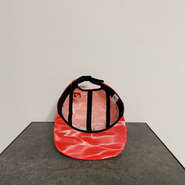 (OS) 슈프림 박스로고 캠프캡 모자 웨이브 레드--4