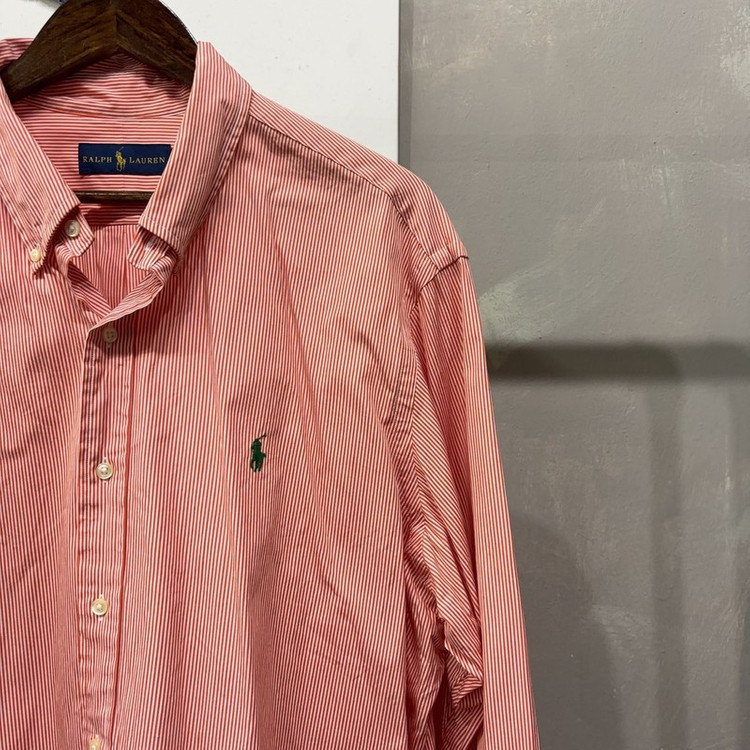 (110) 폴로 랄프로렌 캐주얼 자수 스트라이프 셔츠 남방--2