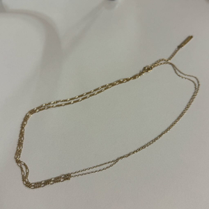 오델리프레 트위드 목걸이 금도금 925실버