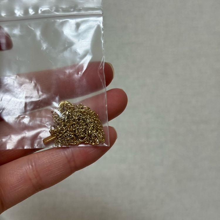 오델리프레 트위드 목걸이 금도금 925실버--5