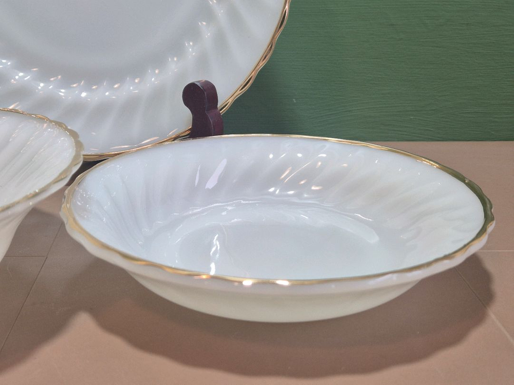 빈티지 U.S.A밀크글라스 앵커호킹.그릇들.미사용.개당가.--3