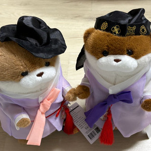 정품) 우소우소짱 브라운,다크브라운 한복 중형인형 새상품 이미지