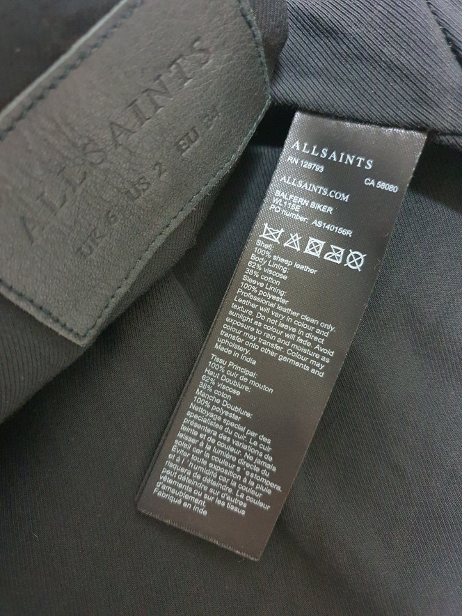 올세인츠 allsaints 램스킨 라이더 자켓 us2 eu34 사이즈 이미지