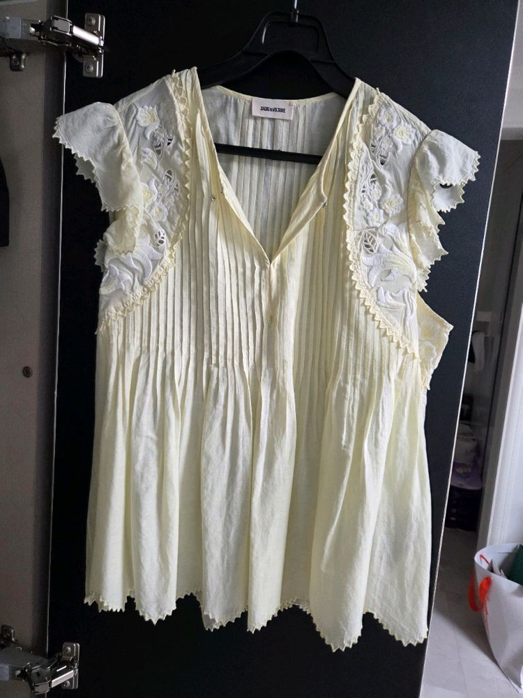 쟈딕앤볼테르 레이스 반팔 블라우스ㅡ정품 가격내림--6